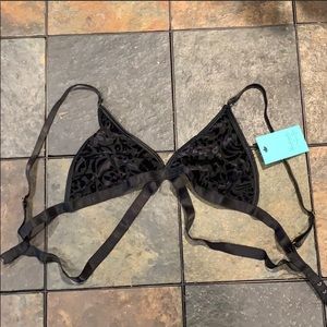 Fredericks of Hollywood black velvet bralette